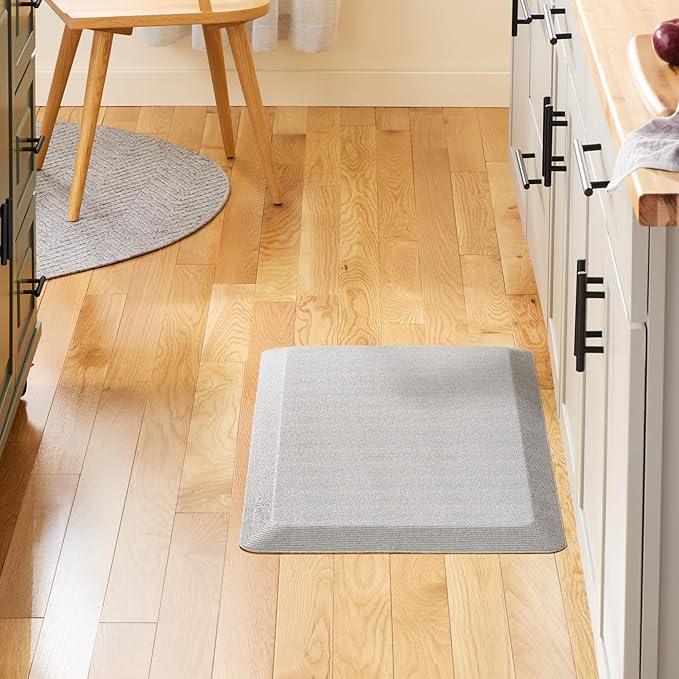 KitchenAid Gourmet Series Kitchen Comfort Gel Mat, Solid Basketweave, Matte Grey, 20"x39"