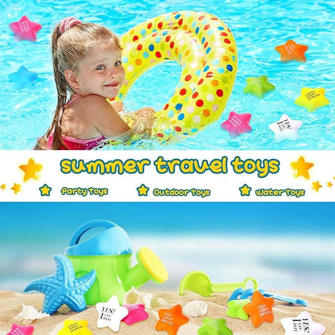 Chalyna 30 Pieces Motivational Star Stress Ball Quote Relief , 2.2 Inch PU Foam Stress Toys Bulk Sensory Star Toy Gifts for Kids Teens Adults Relieve Anxiety Party Supplies(Bright Colors)