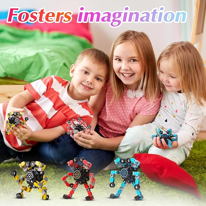 Transformable Fidget Spinners for Kids and Adults Stress Relief Sensory Toys for Boys and Girls Fingertip Gyros for Kids Classroom Birthday Party Favors