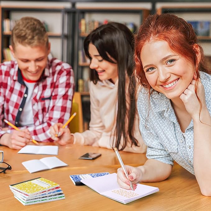 feela 70 Pack Mini Composition Notebook Bulk, Cute Pocket Composition Note Pad, Small Journal Notebooks for Students College School Supplies, 4.5" X 3.25", Narrow Ruled, 5 Marble Covers