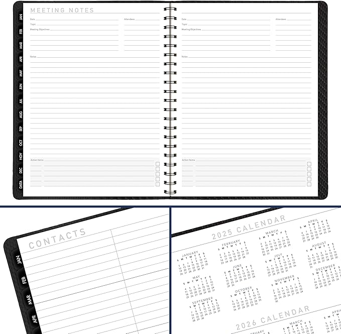 AT-A-GLANCE 2026 Appointment Book Planner, Weekly & Monthly, 8.25" x 11", Large, Half-Hourly, Contemporary, Charcoal (70950X4526)