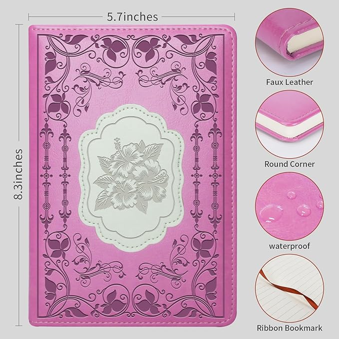 Hibiscus Gift Hibiscus Writing Journal Notebook Hibiscus Flower Gift Hawaiian Flowers A5 Travel Notebook Flower Fan Gift (hibiscus -Pink)