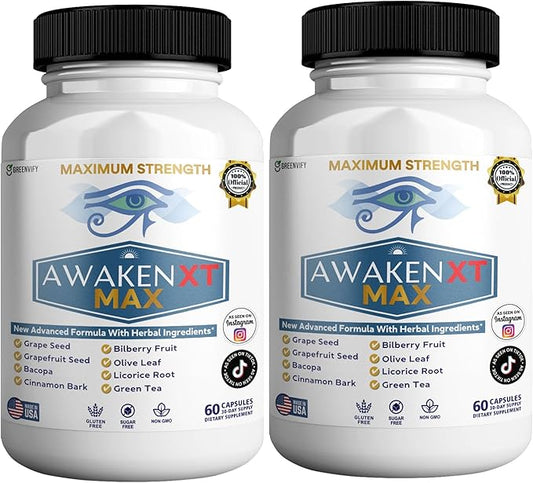 Awaken XT Max Nootropic Supplement, 60 Capsules, with Vitamins & Herbal Blend, 30 Day Supply (2)