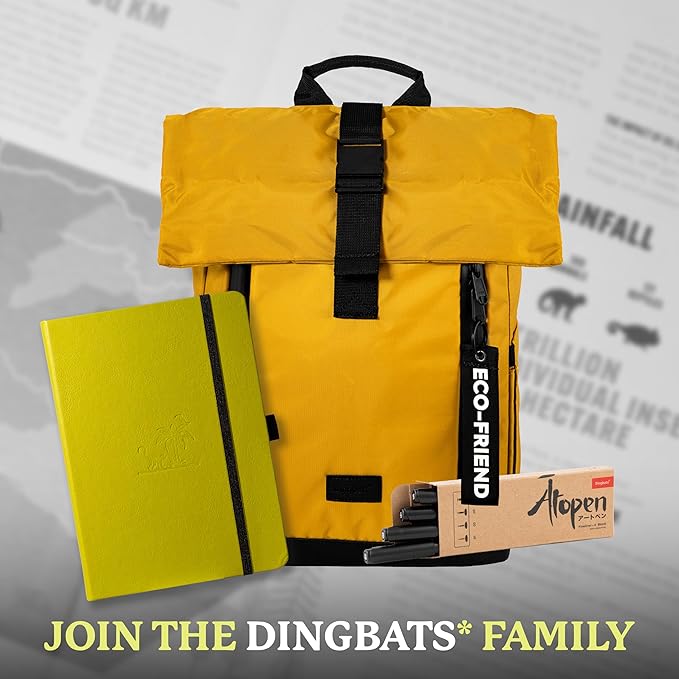 Dingbats* Earth Dotted Writing Journal Notebook A5 - Vegan Leather Hardcover - Ideal for Work, Travel - Pocket, Elastic Closure & Bookmark