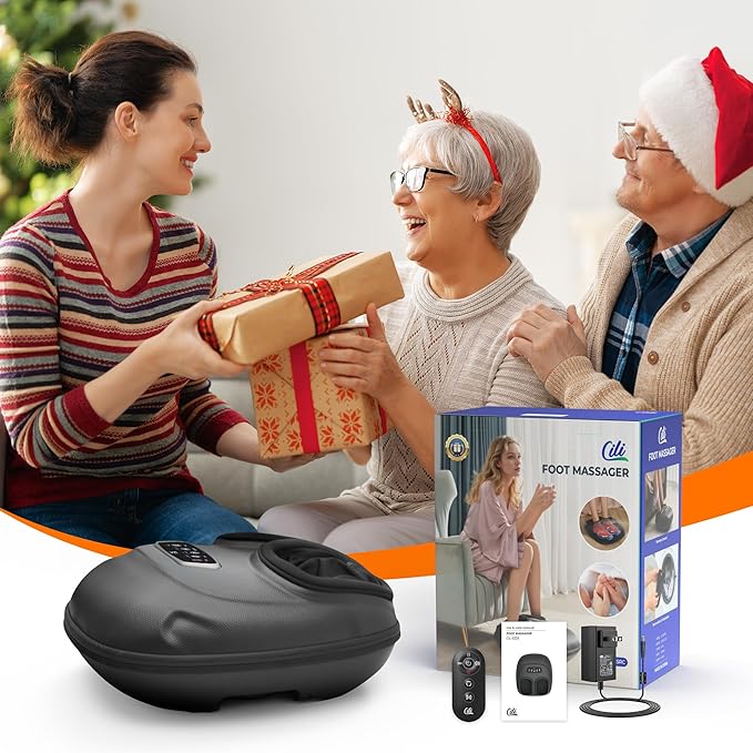CILI Foot Massager with Heat, 2025 Shiatsu Feet Massage Machine for Plantar Fasciitis Neuropathy Pain Relief, Remote Control Heated Foot Warmer Massager Size 13, Gifts/Presents for Mom, Dad