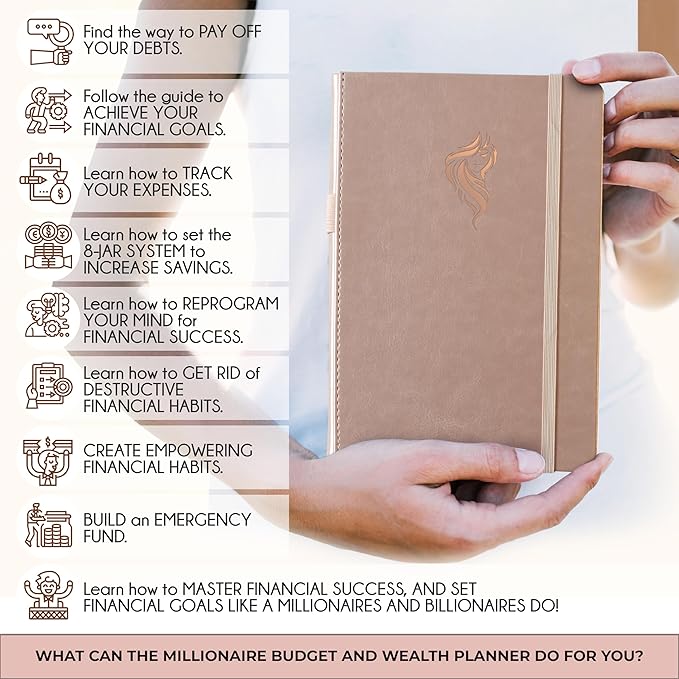 Financial Planner - Monthly Budget Planner with Cash Envelopes & Monthly Bill Organizer | A 12-Month Journey to Financial Freedom | Bill Payment Tracker Organizer, Debt, Expense Tracker & Money Saving