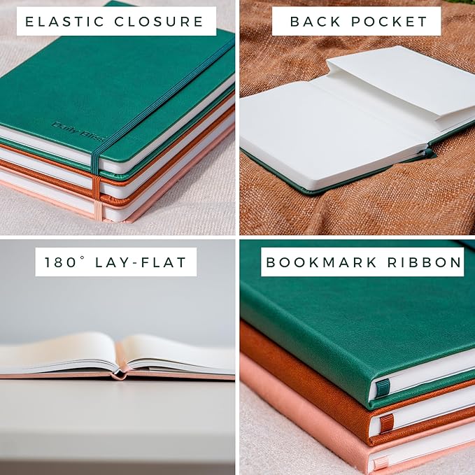 Daily Bliss Stone Paper Ruled Notebook Premium A5 Hardcover Vegan Leather Journal | 160 Pages | Premium Quality Executive Notebook For Men and Women |Comes With Gift Box Water Proof Notebook Cinnamon