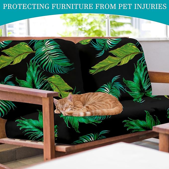 12Pcs Stretch Patio Cushion Covers,Outdoor Couch Covers Replacement,Outdoor Couch & Sofa Slipcovers,for Patio Furniture Cushion Covers,Washable Reusable urniture Protector (Summer,Cover Only)