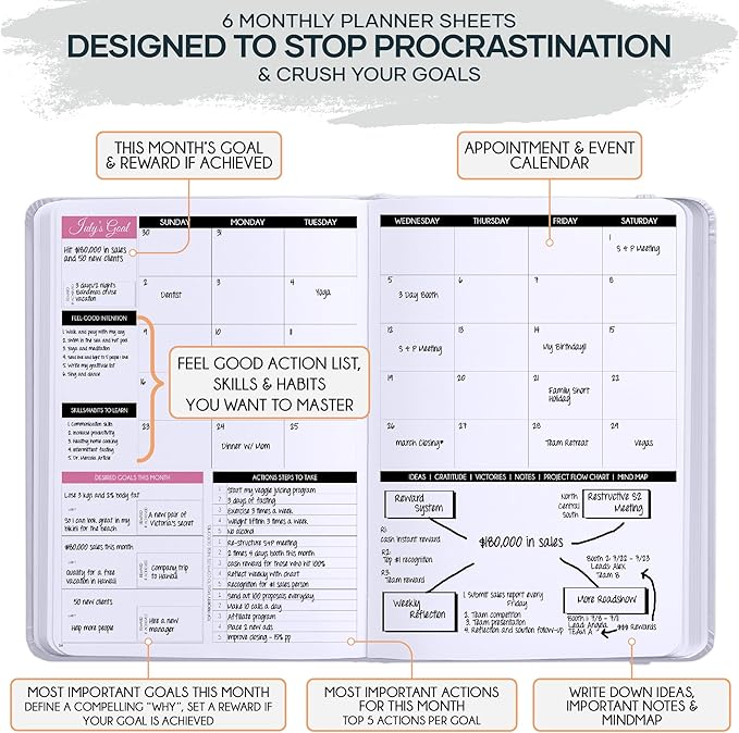 Self Care Journal - 5 Minute Mental Health & Manifestation Journal | 90-Day Undated Daily Planner for Positivity, Affirmations & Gratitude | Guided Mindfulness, Reflection | Vision Board + Stickers