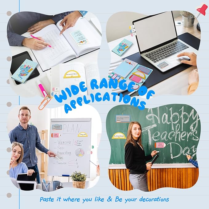 Sticky Notes Set Blackboard Self-Stick Note Pads Teacher Appreciation Gift Writing Memo Pads School Office Supplies