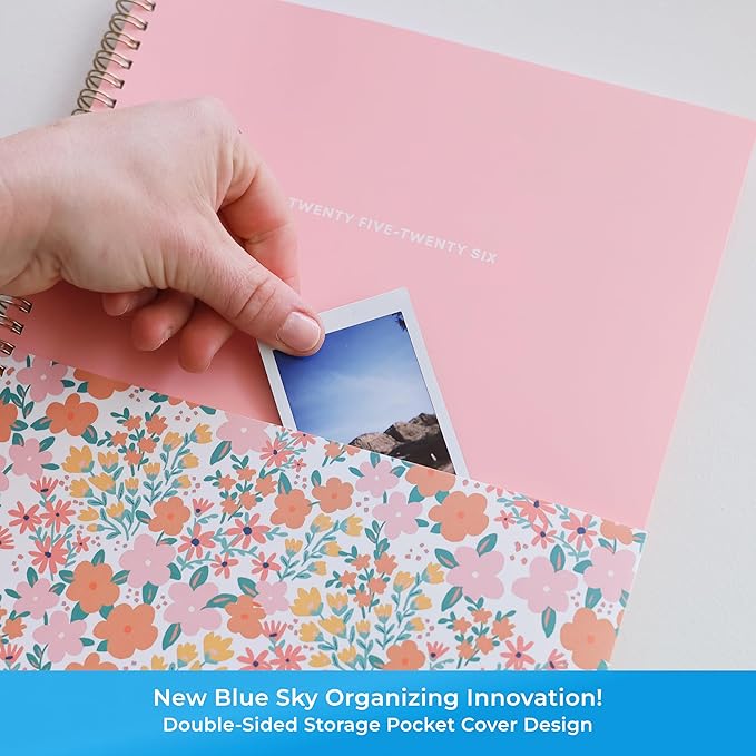 Blue Sky 2025-2026 Academic Year Weekly and Monthly Planner Calendar, July 2025 - June 2026, 12-Month, 8.5" x 11", Flexible Cover With Pocket, Wirebound, Storage Pocket, Catira