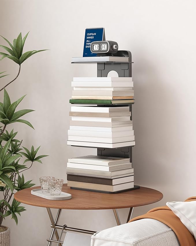 UMDONX Desktop Bookshelf Organizer Large Capacity Standing Desk Storage Rack for Books, Notebooks, Office Supplies & Decor – Easy to Assemble Space-Saving Book Organizer for Home & Office Black