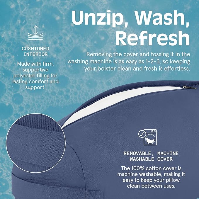 Retrospec Retrospec Sequoia Yoga Bolster Pillow - Meditation Cushion for Yoga Practices - Includes Machine Washable 100% Cotton Cover & Durable Carry Handle