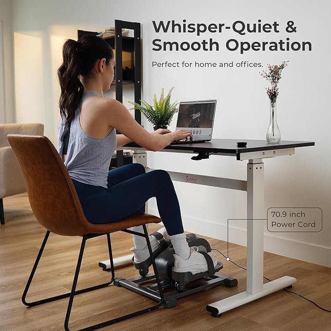 Sunny Health & Fitness Smart Mini Elliptical Trainer, Indoor Under-Desk Pedal Exerciser for Mobility & Cardio Workout, Free SunnyFit App Connection, Optional Motorized w/Remote Control