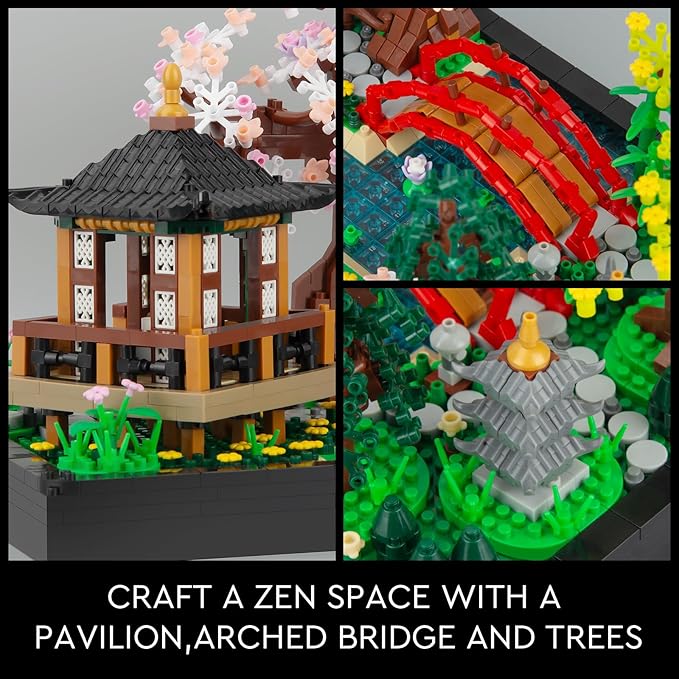 Finger Rock Cherry Blossom Bonsai Tree Building Set, Creative Japanese Tranquil Zen Gardens, Sakura Flowers and Plants Display Model Gift for Adults Teens 14+ (2280 PCS)