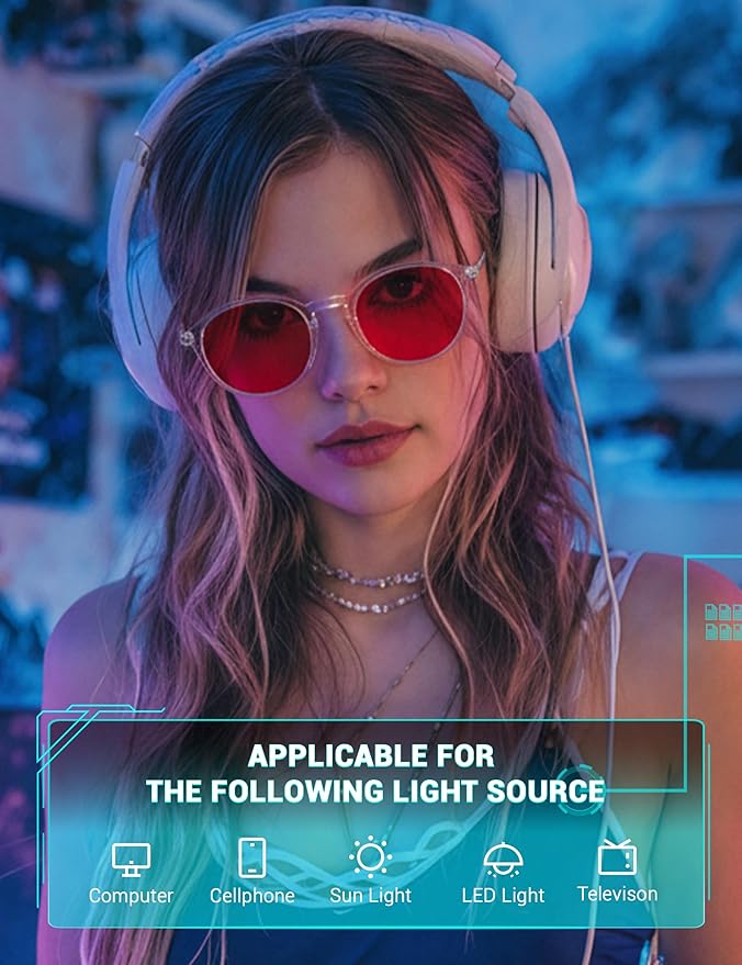 TIJN Blue Light Blocking Glasses Men Women Vintage Thick Round Rim Frame Eyeglasses