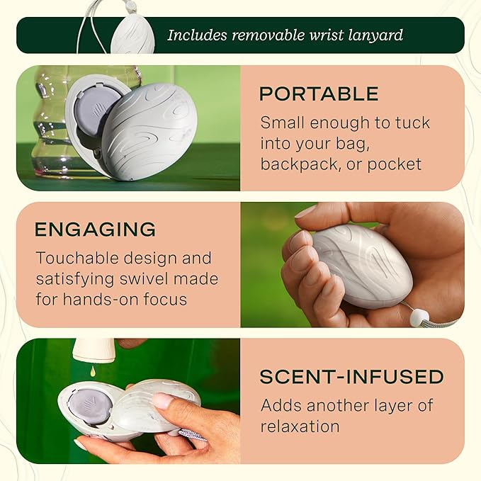 Lifelines Scent-Infused Grounding Stone & Oil Blend Gift Set - Fidgets for Tweens, Teens & Adults with Essential Oil Blend - Stocking Stuffers, White Elephant & Holiday Gifts for Christmas