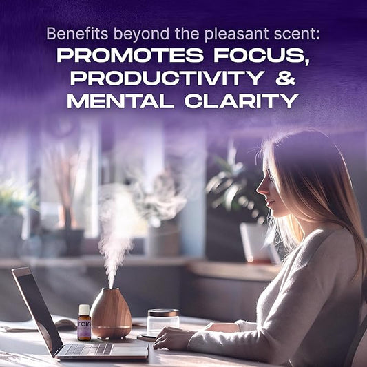 Clear and Focused Premium Diffuser Oil, Focus & Relax with Aromatherapy Diffuser Oils, Efficient Office/Home Fragrance Essentials Crafted from Botanical Essential Oils, 0.33 fl oz/10 ml