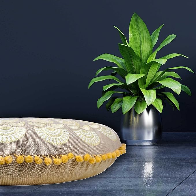 Mandala Life ART Bohemian Floor Cushion Cover –Luxury, Artisan Room Décor Pouf Case for Meditation, Yoga, and Boho Chic Seating Area Floor Pillow – Accent Your Living Room, Bedroom, More