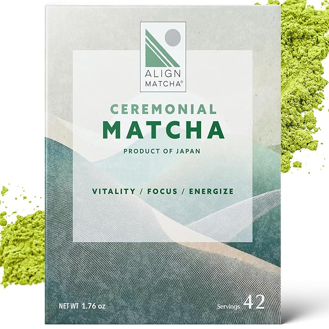 ALIGN MATCHA - Ceremonial Grade Japanese Matcha Powder 50g 42 Servings for Daily Focus, Smooth Energy & Vibrant Clarity, Fine Stone-Ground Green Tea for Lattes, Smoothies & Rituals, Sourced from Japan