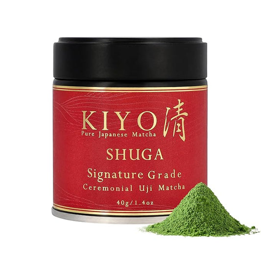 Kiyo Matcha Signature Grade Shuga Ceremonial Uji Matcha - Pure Japanese First Harvest Ceremonial Grade Matcha Green Tea Powder from Uji, Japan (40g/1.4oz)