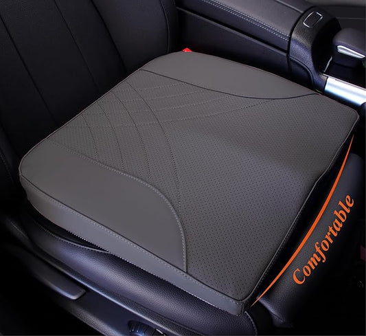 kingphenix Premium Car Seat Cushion, Memory Foam Driver Seat Cushion to Improve Driving View- Coccyx & Lower Back Pain Relief - Seat Cushion for Car, Truck, Office Chair (Dark Gray)