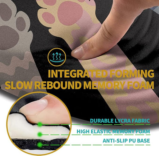 Hokafenle Ergonomic Mouse Pad Wrist Support with Stepped-Wedge Design, Wrist Rest Pain Relief Mousepad Filled with Memory Foam, Carpal Tunnel Mousepad for Wireless Mouse(12x8 inch, Paw)