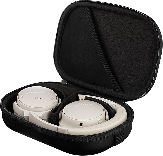 Bose QuietComfort Wireless Over-Ear Active Noise Canceling Headphones (884367-0200) Bundle Including: Goby Labs Headphone Cleaner, Fiber Cloth (Renewed)