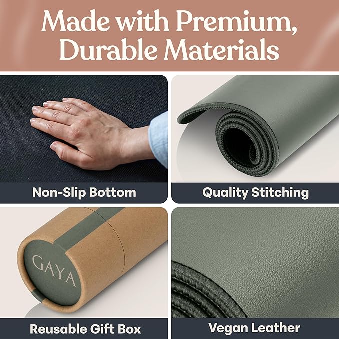 Gaya Grounding Mat for Feet, Earthing Mats for Sleep Improvement, Back Pain Relief, Muscle Relaxation & Stress Relief, Grounding Pads for Bed, Grounding for Desk, Earth Grounding Pad (24''X16'')