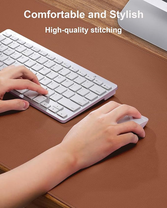 Leather Desk Mat, Mouse Pad,Office Desk Pad, Non-Slip PU Leather Desk Blotter mat,Laptop Desk Pad,Waterproof Desk Writing Pad for Office and Home (Brown,31.5" x 15.7")