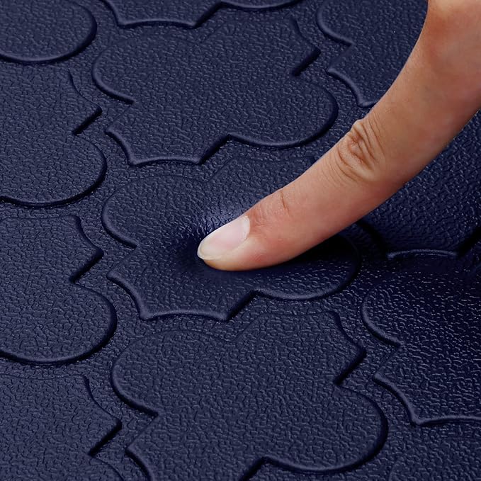 WISELIFE Kitchen Mat Cushioned Anti Fatigue Floor Mat,17.3"x60", Thick Non Slip Waterproof Kitchen Rugs and Mats,Heavy Duty Foam Standing Mat for Kitchen,Floor,Home,Office,Sink,Laundry (Blue,17.3"x59)