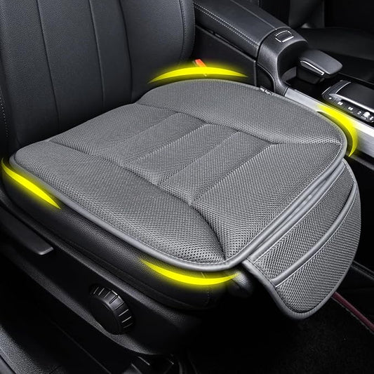 Car Seat Cushion, Driver Cushion with Comfort Memory Foam & Non-Slip Rubber Bottom, Car Seat Pad Works with 95% of Vehicles and Office Chair or Home - 4D Dark Grey