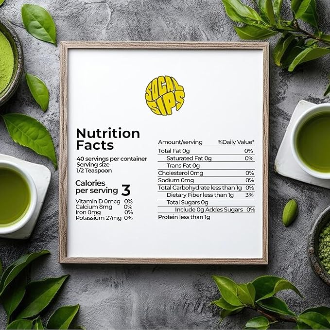 SoCal Sips Original Ceremonial Grade Matcha Powder - Premium Organic Japanese Green Tea, First Harvest Matcha for Lattes, Smoothies, & Tea Ceremonies - Authentic Japanese Origin, 1.43oz