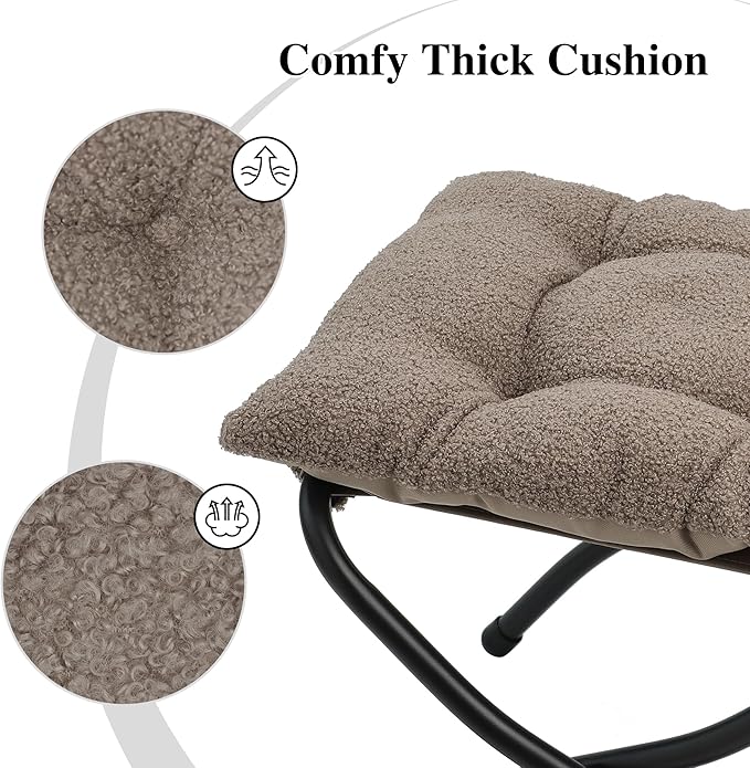 15"(H) Folding Ottoman, Foldable Footrest Stool, Portable Small Foot Stool for Couch, Collapsible Foot Rest Ottoman for Sofa, Padded Ottomans for Home, Living Room, Bedroom, Light Brown