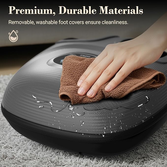 Foot Massager with Heat, FSA HSA Eligible Shiatsu Foot Massager Machine for Plantar Fasciitis, Adjustable Vibration & Pressure for Neuropathy Pain, Women Men Gifts, Fits Up to 12"(Gray)