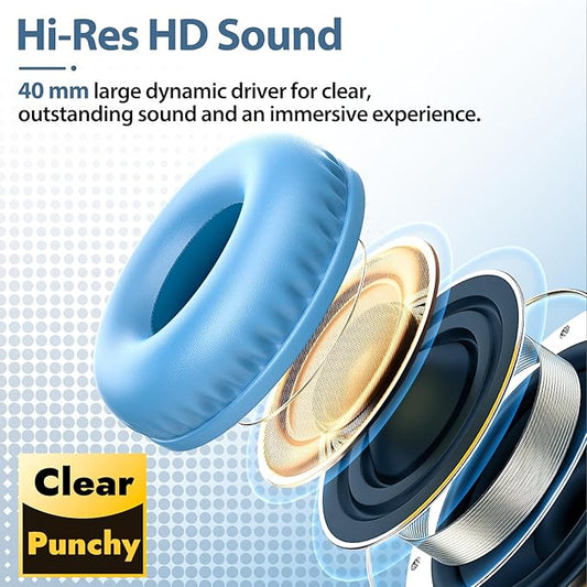 INFURTURE USB C Headphones with Mic,Volume Control,Tangle-Free Plaiting Line,Type C Headphones Wired,Lightweight Foldable for iPhone 15/16 Headphone Series/Tablet/School/Travel/Sports/Audiobooks