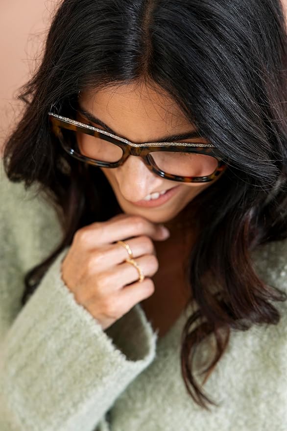 Peepers by PeeperSpecs Oprah's Favorite Women's Shine On Square Blue Light Blocking Reading Glasses - Tortoise +1.50