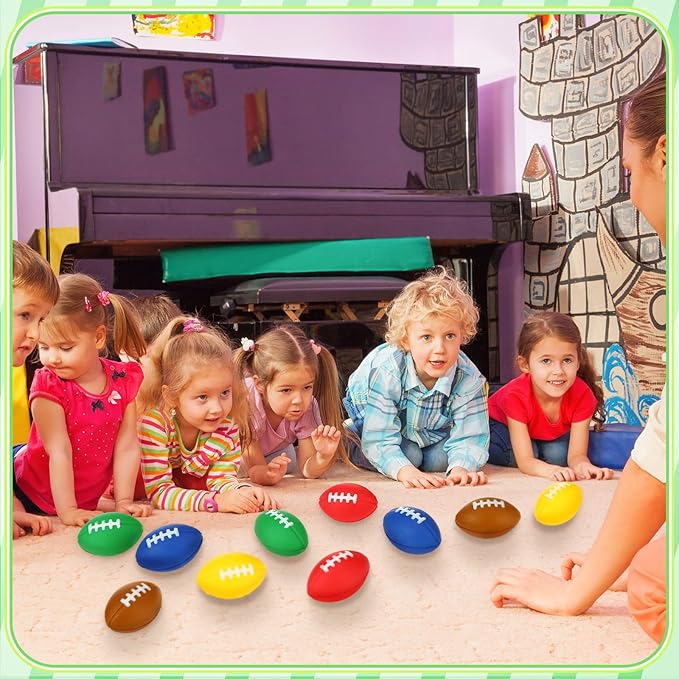 30 Pcs Mini Football Stress Ball 2.2 Inches Mini Foam Sports Ball Stress Anxiety Relief Balls Toy for Footballs Party Favors, Gift Bag Fillers, School Carnival Reward Supplies