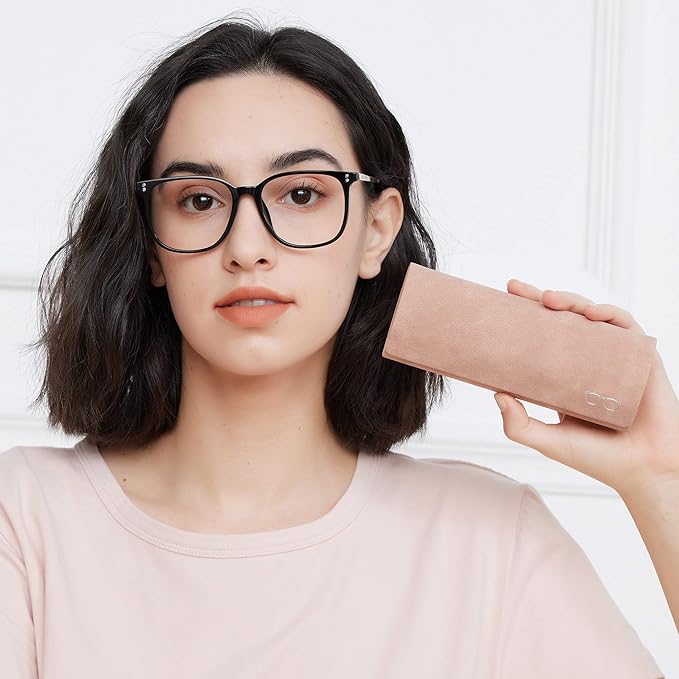 GUDVUE Oversized Blue Light Glasses, Computer Reading/Gaming/Phones Glasses, Anti Glare/UV400/Eye Strain, Large Square Frame