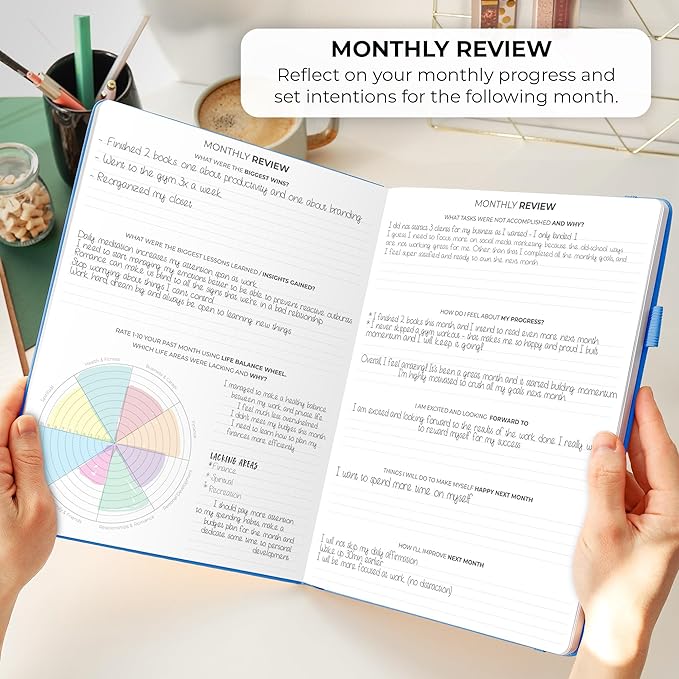 Clever Fox Planner PRO Schedule – Undated Weekly & Monthly Life Planner with Time Slots, Appointment Book & Daily Organizer, A4 (Blue)