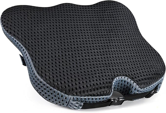 Soft Dense Memory Foam Car Seat Cushion for Driving - Seat Cushion for Car Seat Driver with Wedge Design & Raised Back to Broaden Vision, Provides Comfort for Lower Back & HIPS (Passenger Use Too)