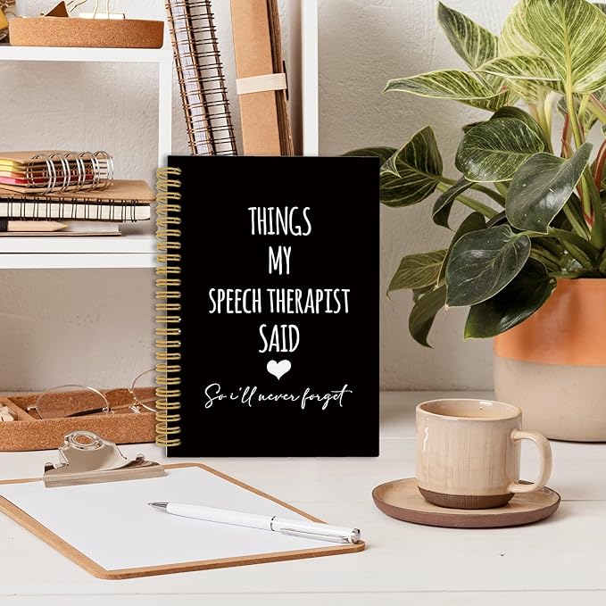 CUANFDDSF Speech Therapy Gifts Notebook, Mental Health Therapy Journal Notebooks for Women, SLP Speech Language Pathologist Gifts,Writing Pads， Mental Health Hardcover Spiral Notebook 5.5x8.3 Inch