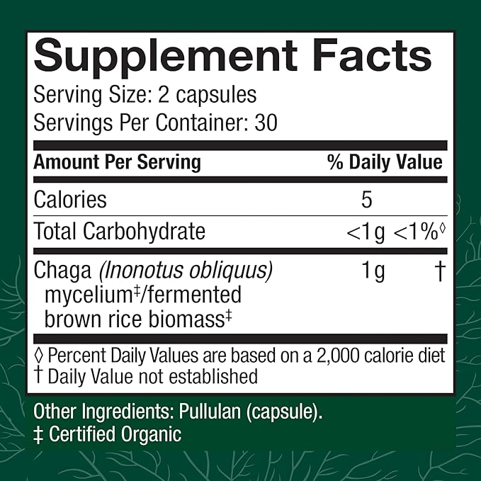 Host Defense Chaga Capsules - Immune System Support Supplement - Chaga Mushroom Capsules for Antioxidant Activity Support - Dietary Mushroom Supplement - 60 Capsules (30 Servings)*