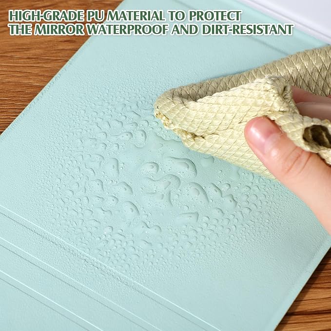 2 Pcs Small Glass Desktop Whiteboard with Reversable Stand 8 x 6 Inch Mini Dry Erase White Board Easel with 2 Markers Reusable Desk Notepad for Home Office School Supplies (Green)