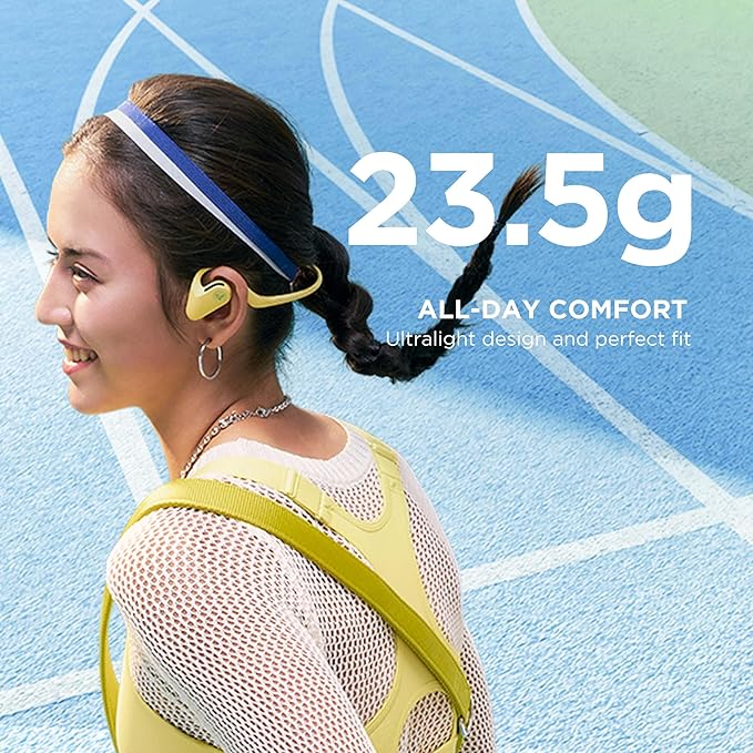 Libratone UP Open Ear Bluetooth Headphones, Weight only 23.5g, dust and Water Resistant, up to 8 Hours of Battery Life, Premium Sound for Workouts and Sports, Dual-mic AI Clear Calls (Blue)