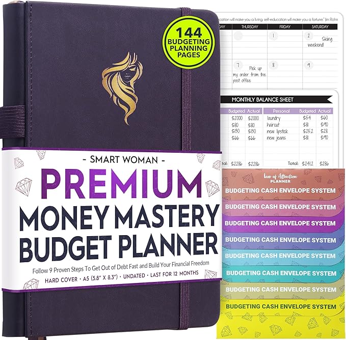 Financial Planner - Monthly Budget Planner with Cash Envelopes & Monthly Bill Organizer | A 12-Month Journey to Financial Freedom | Bill Payment Tracker Organizer, Debt, Expense Tracker & Money Saving