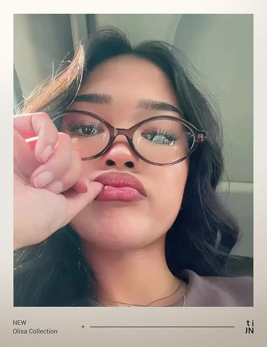 TIJN Olisa Blue Light Blocking Glasses for Women Men,Oval Glasses Frame Bluelight Glasses for Gaming/Computer/Screen