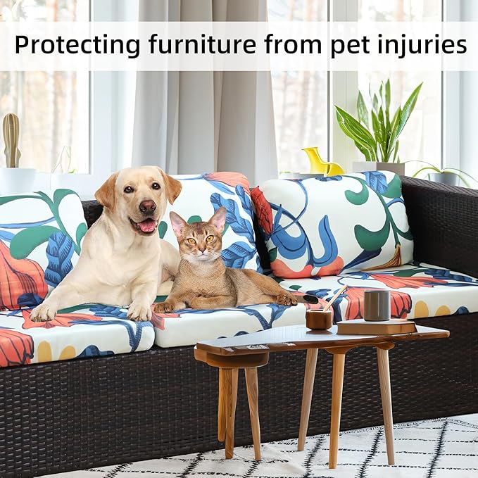 8Pcs Stretch Patio Cushion Covers, Outdoor Couch Covers Replacement,Outdoor Couch & Sofa Slipcovers,for Patio Furniture Cushion Covers,Washable Reusable Furniture Protector (Print,Cover Only)