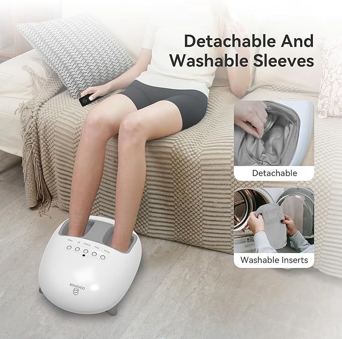 COMFIER Shiatsu Foot Massager with Heat, Kneading and Vibration Heated Foot Feet Massager for Neuropathy Plantar Fasciitis, Ideal Gift for Mom Dad Elder-Home Office Use
