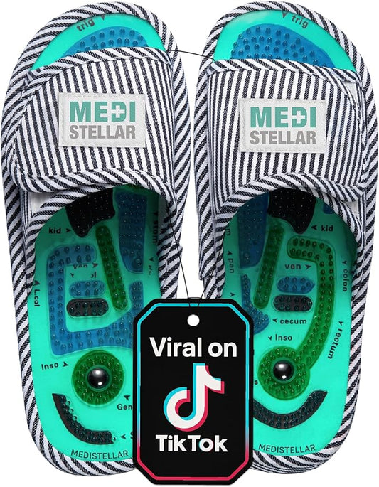 Acupressure Massage Slippers for Plantar Fasciitis & Neuropathy Relief – Reflexology Massager Sandals, Ideal Gift for Men & Women, Stress & Tension, Pain Management for Foot Health